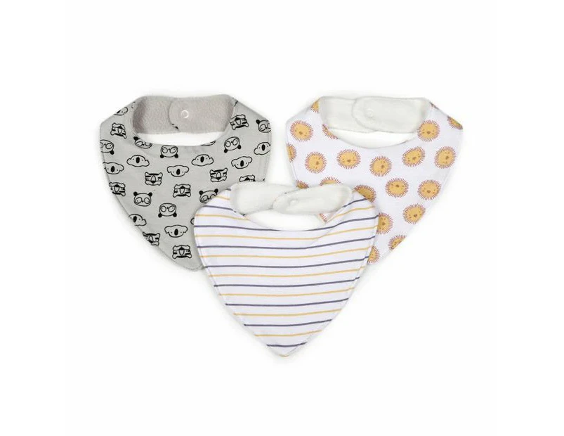 3 Pack Bandana Bibs, Animal - Anko