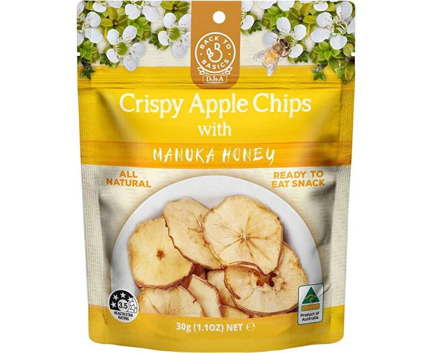 Dj&a Crispy Apple Chips with Manuka Honey 10x30g