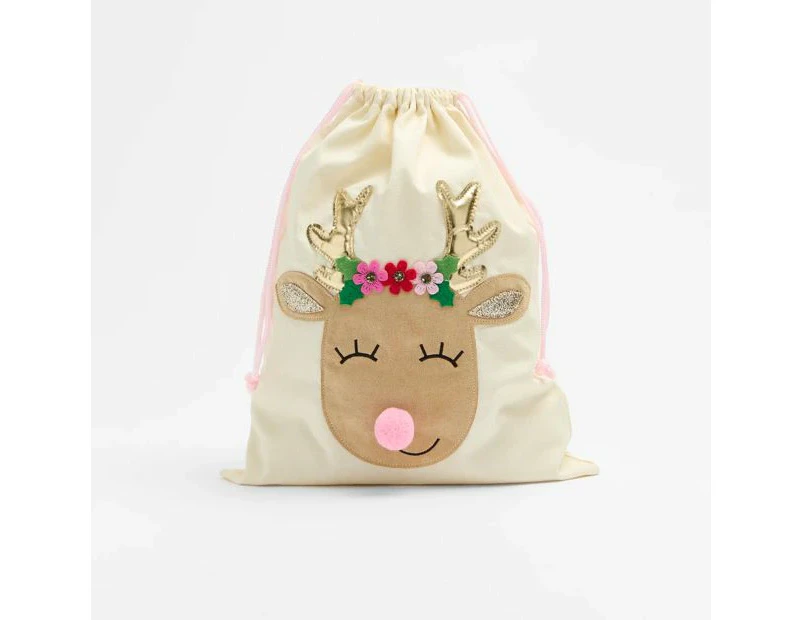 Target Kids Christmas Reindeer Drawstring Bag