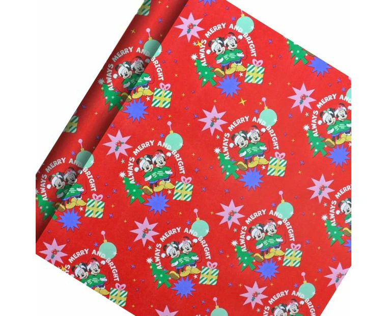 Hallmark Disney Christmas Wrapping Paper Roll - Mickey Mouse and Minnie Mouse