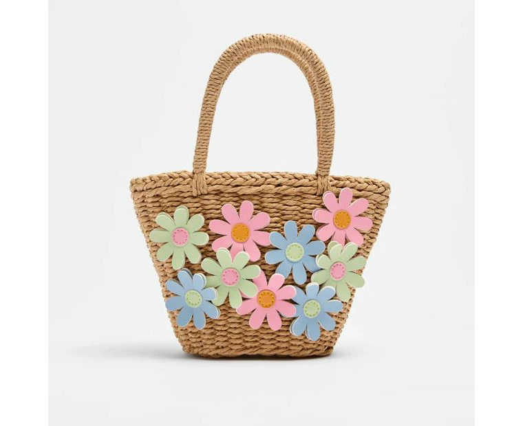 Target Kids Straw Flower Bag