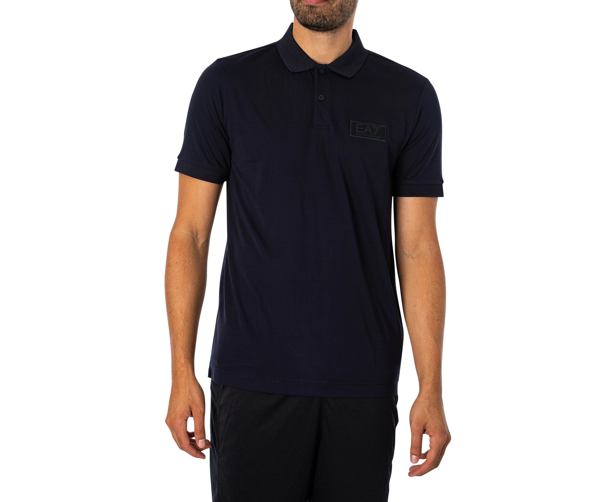 EA7 Men's Branded Polo Shirt - Blue