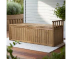 Gardeon Outdoor Storage Bench Box 129cm Wooden Garden Toy Chest Sheds Patio Furniture XL Natural