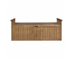 Gardeon Outdoor Storage Bench Box 129cm Wooden Garden Toy Chest Sheds Patio Furniture XL Natural