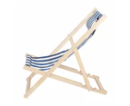 Gardeon Outdoor Deck Chair Wooden Sun Lounge Folding Beach Patio Furniture Blue