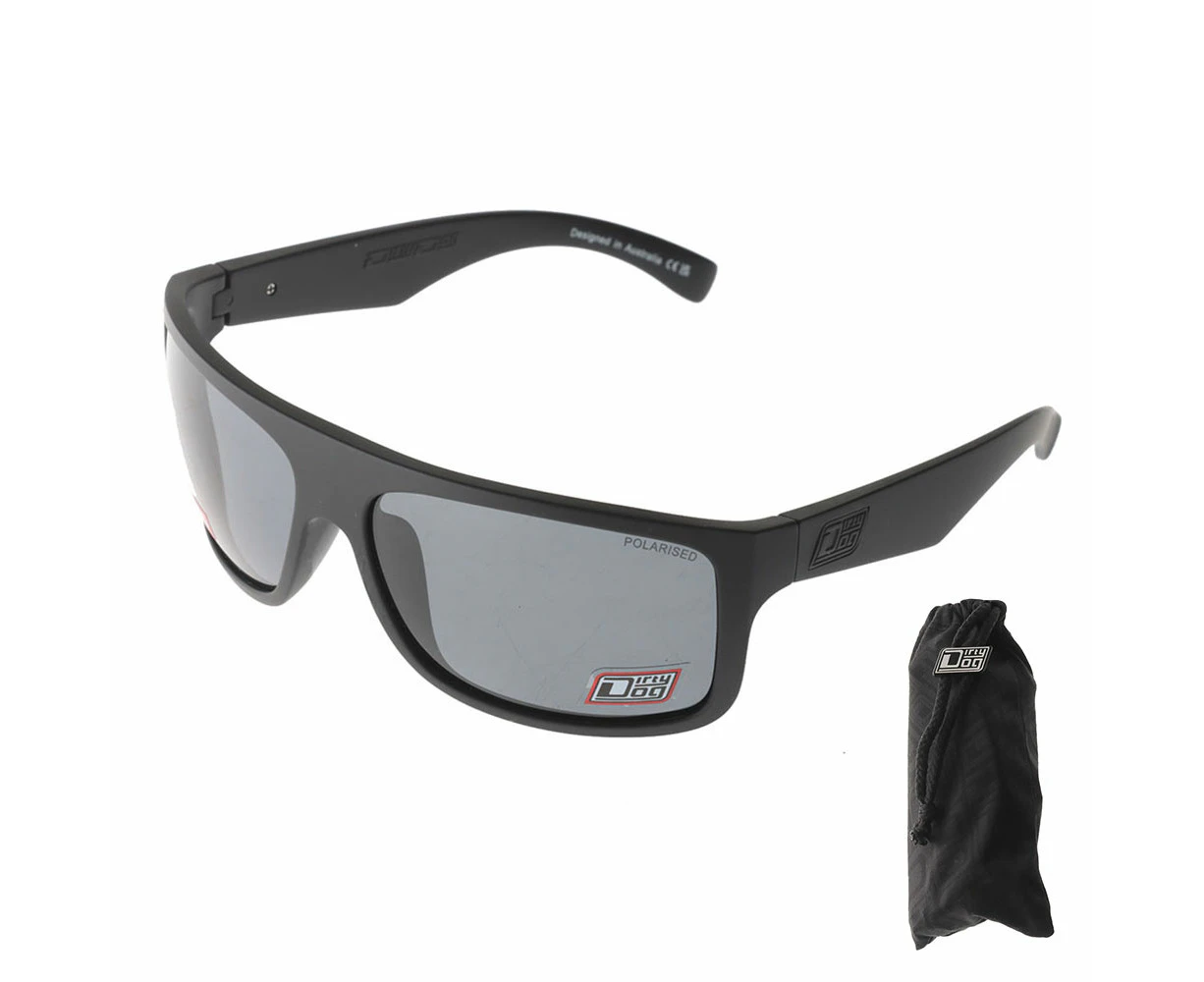 Dirty Dog Anvil Polarised Sunglasses Black Frame Grey Lens