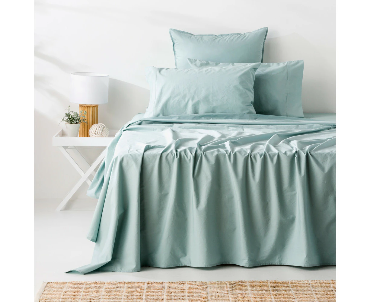 In2linen Organic Cotton 300T/C Fitted Sheet | Sea Foam Green