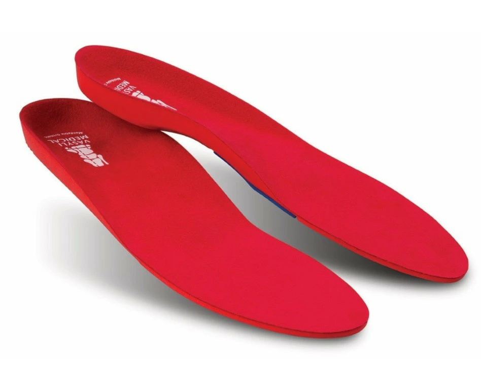 Vasyli Custom Red HIGH Density Full Length Orthotics - Heat Mouldable (>80Kg)