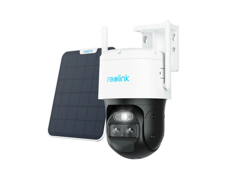 Reolink 4G LTE Dual-Lens Battery Security Camera with Pan Tilt Auto-Zoom Tracking, 4K Color Night Vision, TrackMix LTE + Solar Panel