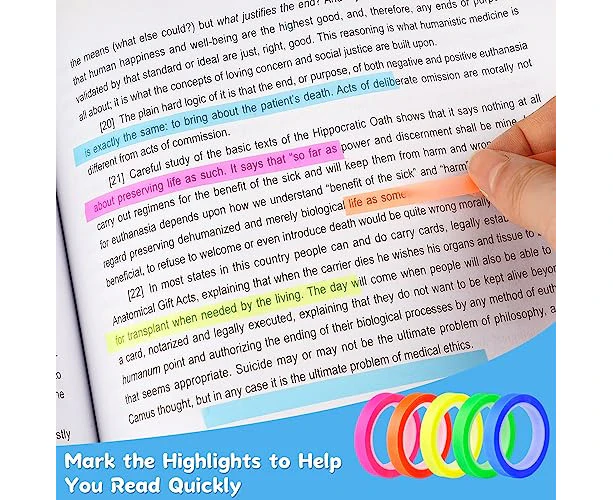 Highlighter Tape, 10 Rolls Book Tabs, Transparent Sticky Notes