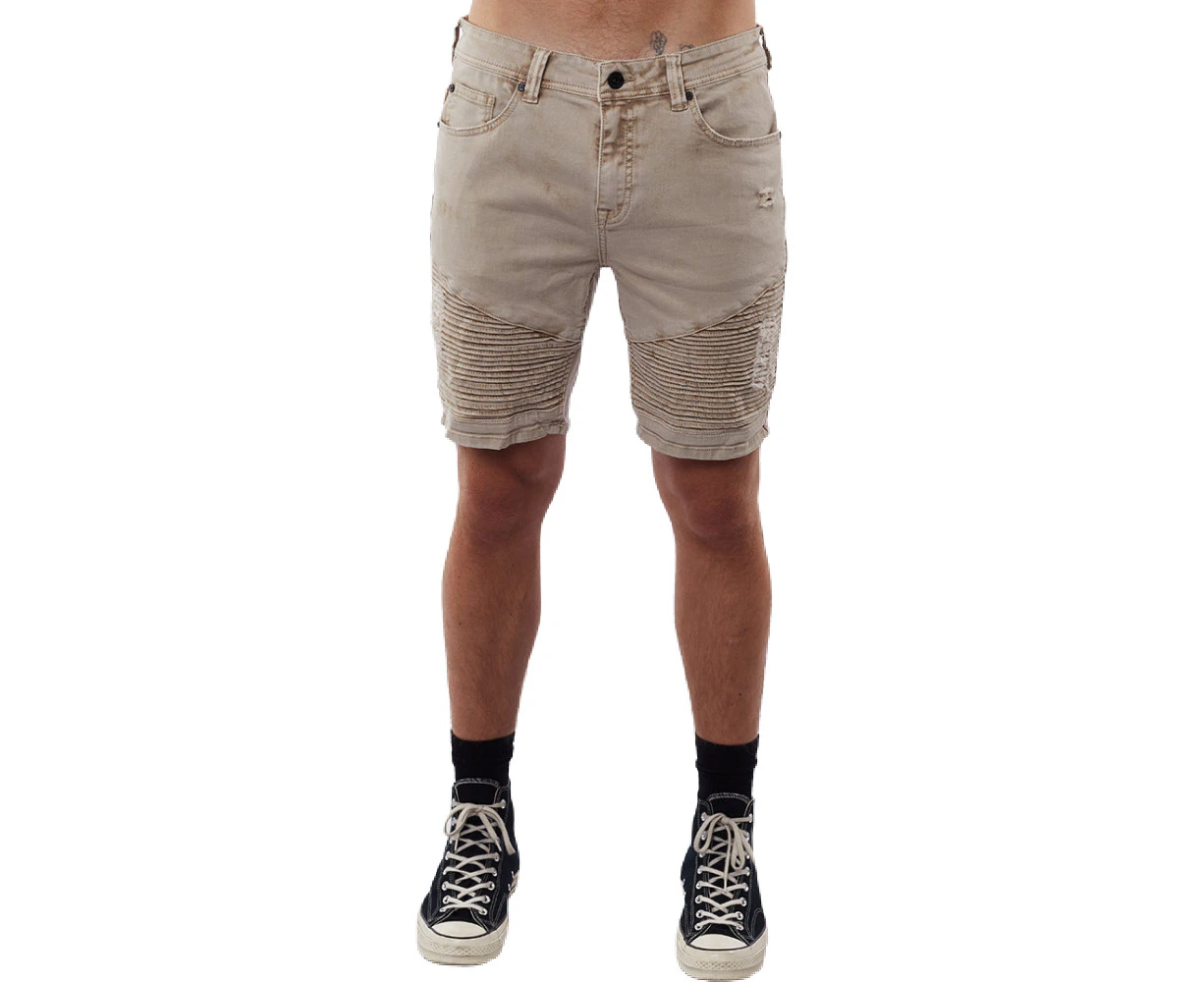 Silent Theory | Mens Strung Out Moto Short (Oatmeal)