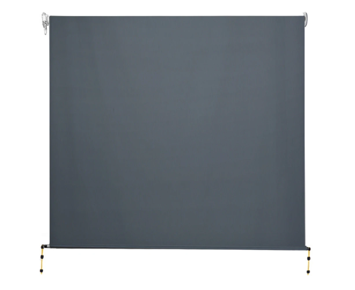 Outdoor Blinds Blackout Roll Down Awning Window Shade 2.4X2.5M Grey Screen