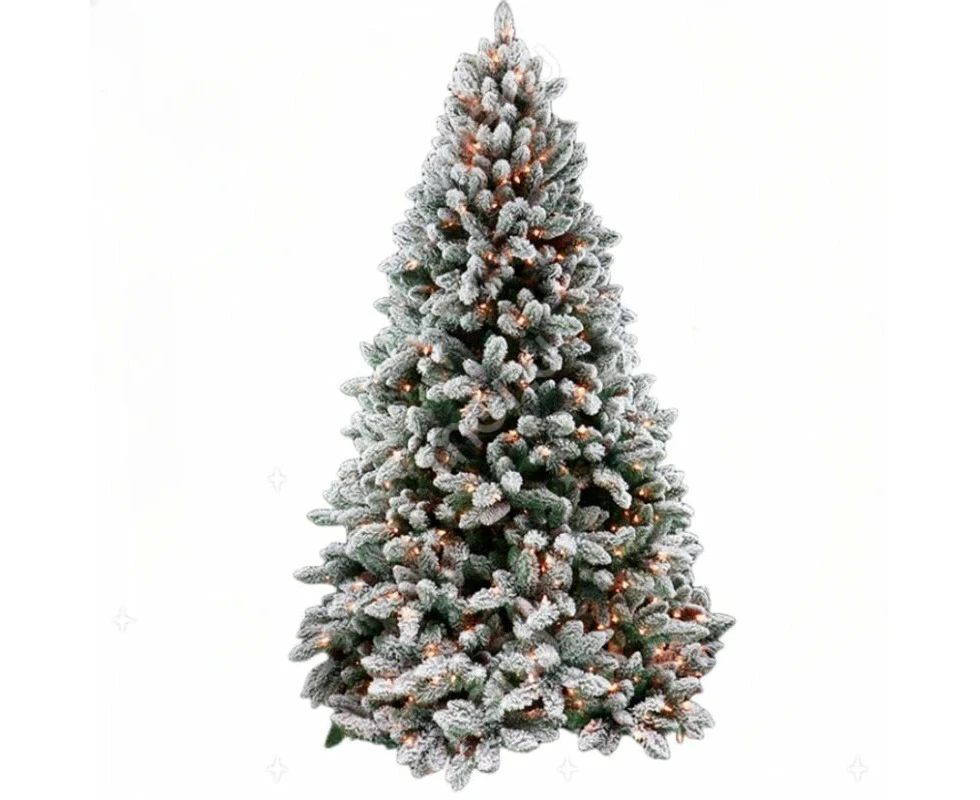 NNEOBA Snowy Artificial Christmas Tree with LED Lights