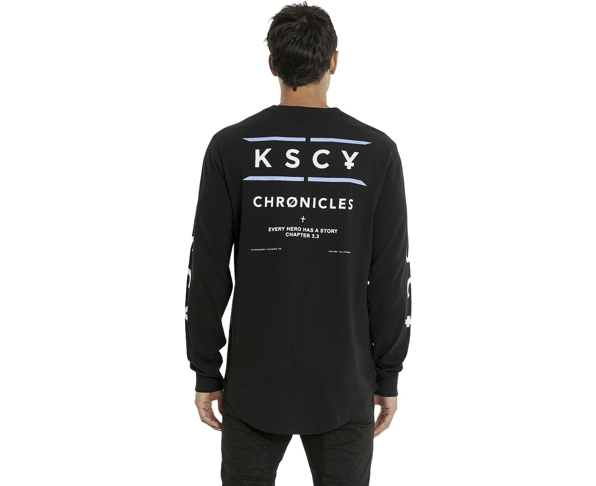 KSCY | TRANSPARENCY HEAVY DUAL CURVED L/S TEE JET BLACK