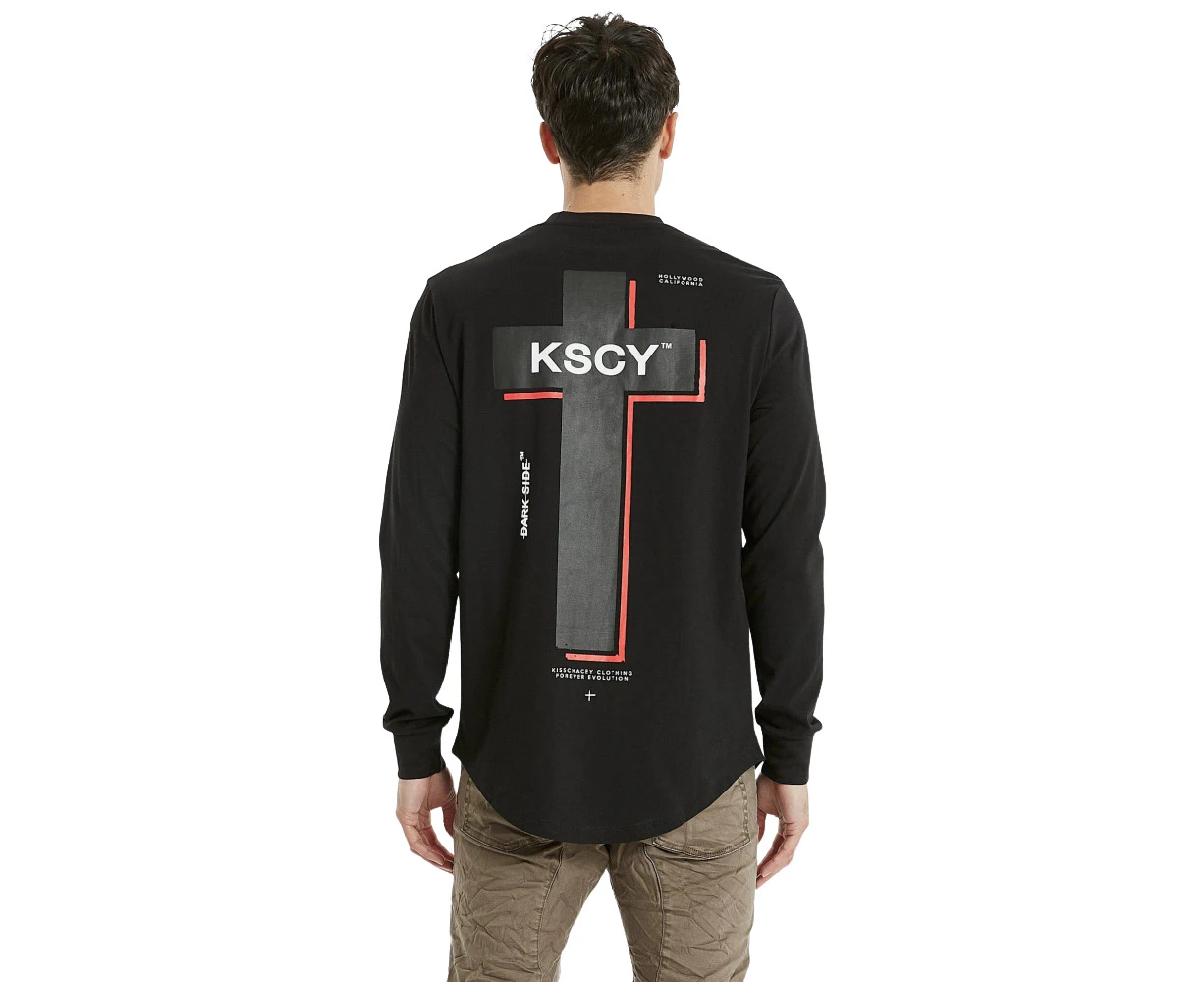 KSCY | LIVELY DUAL CURVED L/S TEE JET BLACK