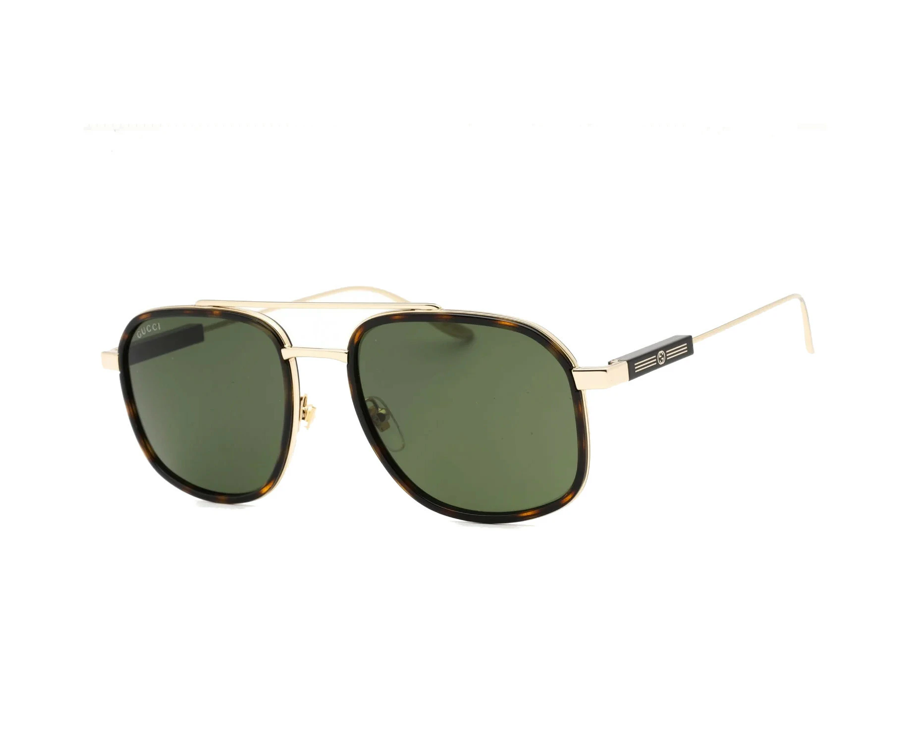 Gucci Men's Aviator Style GG1310S 002 Gold / Green Metal Frame Sunglasses