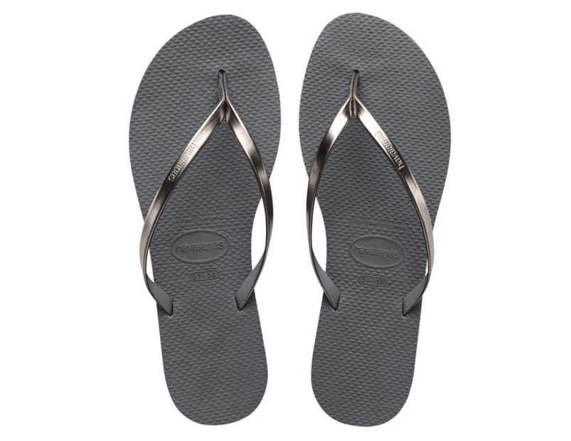 Havaianas Women's You Metallic Thongs - Grey Steel/Graphite