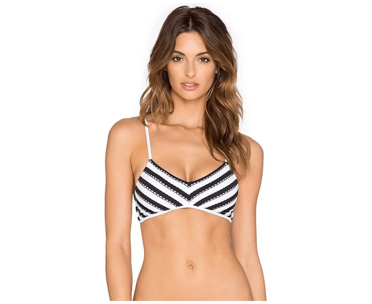 Seafolly Coast To Coast Bralette Bikini Top - Black/White