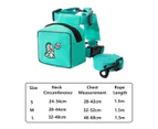 Pet Dog Cute Cartoon BackPack Adjustable Saddle Bags with Lead Leash for Puppy (Green)