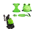 Dog Backpack Pet Harness, Cute Frog Shape Self Carrier Backpack, Adjustable Puppy Mesh Bag Vest with D-Ring