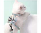 Big bow plaid cat chain with traction rope; cat escape-proof rope.