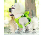 Dog Backpack Pet Harness, Cute Frog Shape Self Carrier Backpack, Adjustable Puppy Mesh Bag Vest with D-Ring