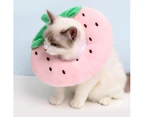 Cute Cat Recovery Collar, Adjustable Cat Cone Collar Soft, Cat Cones After Surgery for Kittens (Strawberry)