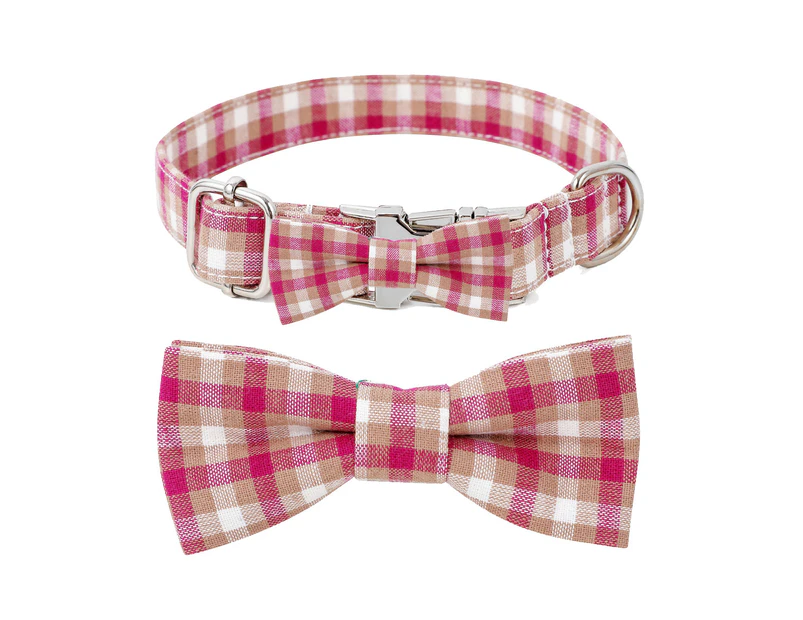 Dog Collar with Bow Tie - Adjustable bow dog collar, stylish, small to medium or large