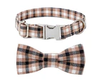 Cotton Alloy Buckle Dog Collar Pet Bowknot Checker Pet Collar