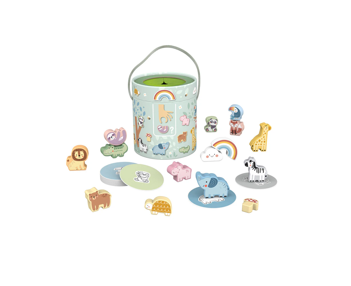 Tooky Toy Animal Shape Touch & Match Toy Box Bucket Kids/Children Playset 3+