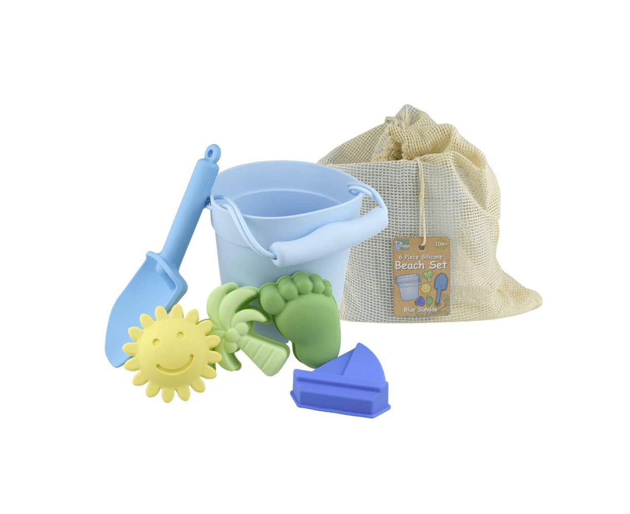 6pc Koala Dream Silicone Baby/Toddler Beach Sand Toy Set Blue Sundae 10m+