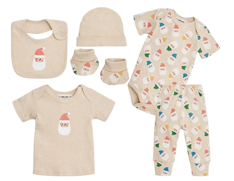 Gem Look Baby Santa Organic Cotton 6-Piece Clothes Set