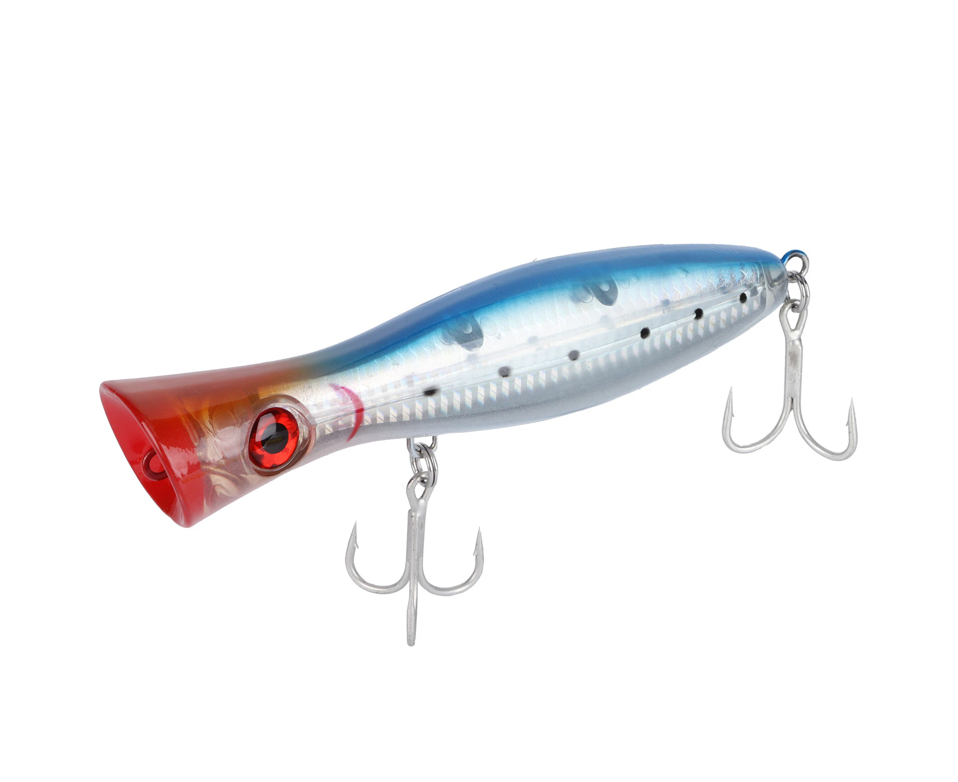 1Pcs Saltwater Fishing Lures Artificial Popper Baits Topwater Fishing Tackle Accessoryblue Back