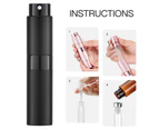 8ml Portable Mini Perfume Atomizer，Refilable Empty Small Spray Bottle for Travel, Twist Tpye Pocket Cologne Sprayer,Black