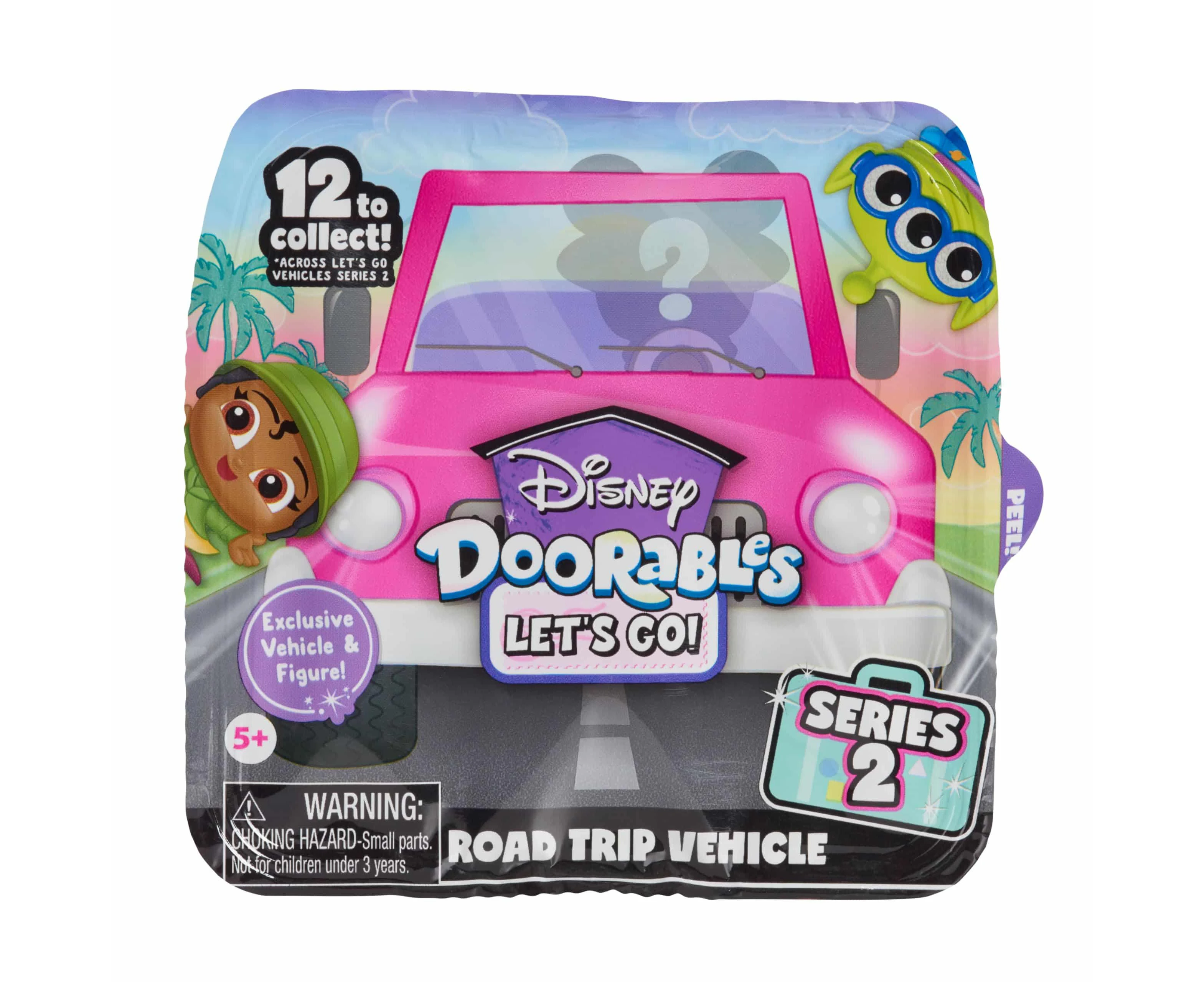 Disney Doorables Series 2 Let's Go Vehicles Collectible Figure And Vehicle Set