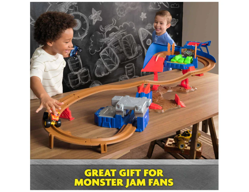 Monster Jam Supercharge Speedway Playset: Light-up Track With Megalodon & El Toro Loco Die-cast Trucks!