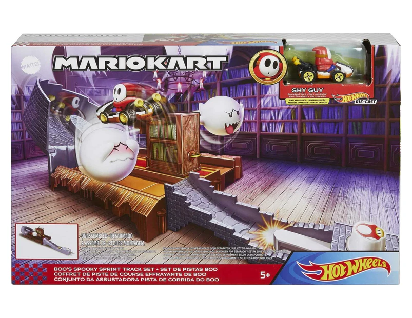 Hot Wheels Mario Kart Boo Playset: Race Through A Haunted Track! Navigate Spooky Thrills - Watch Out For Boo!