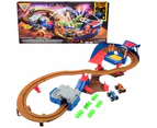 Monster Jam Supercharge Speedway Playset: Light-up Track With Megalodon & El Toro Loco Die-cast Trucks!