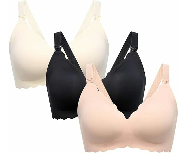 Nursing Bras for Breastfeeding, Seamless Pregnancy Maternity Bra Wireless Classic Jelly Strip Support Nursing Bra