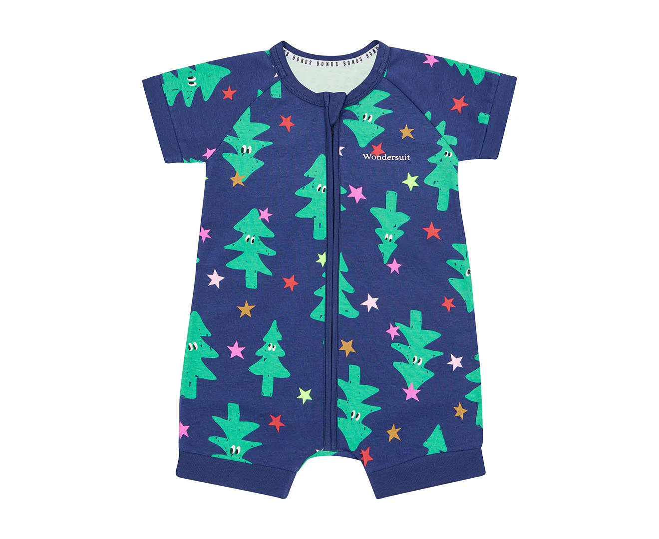 Bonds Baby/Toddler Short Sleeve Zip Romper - Twinkle Tree/Galaxy Blue