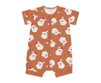 Bonds Baby/Toddler Short Sleeve Zip Romper - Mr. Clause/Brown