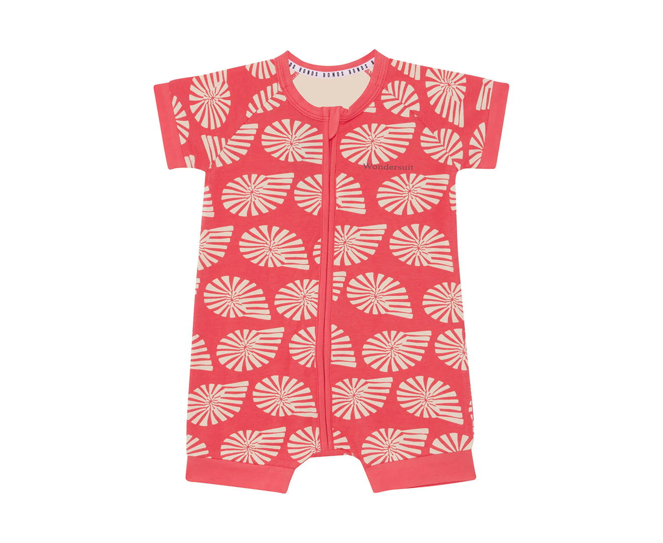 Bonds Baby/Toddler Short Sleeve Zip Romper - Seashell Symphony/Red