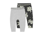 Bonds Baby Roomies Leggings 2-Pack - Starlit Hibiscus/Grey