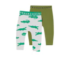 Bonds Baby Roomies Leggings 2-Pack - Crocodile Stomp/Khaki