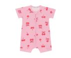 Bonds Baby/Toddler Short Sleeve Zip Romper - Cherry Bliss/Pink