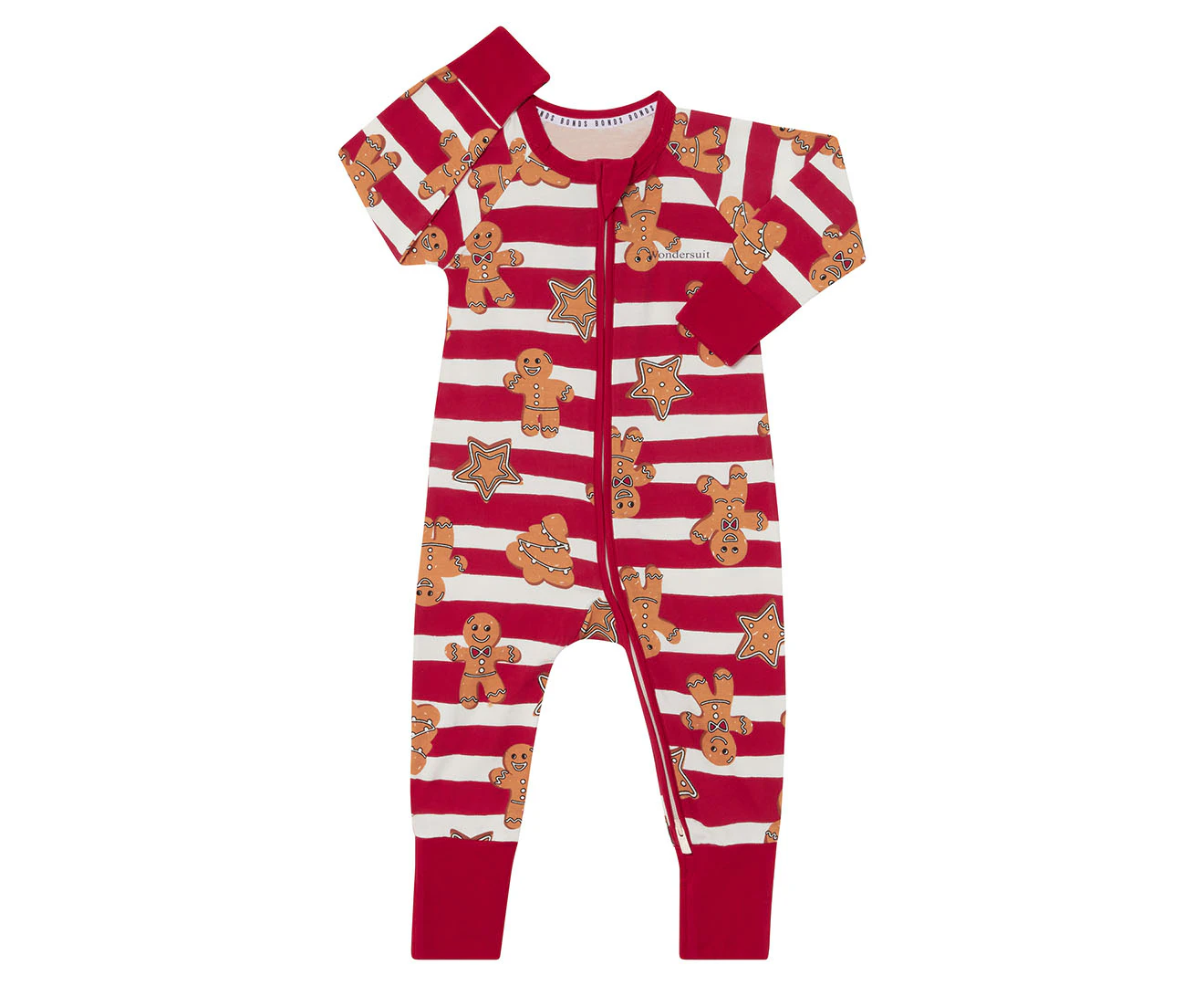 Bonds Baby/Toddler Zip Wondersuit - Gingerbread Parade/Red