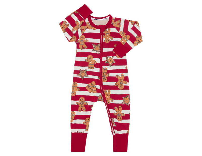 Bonds Baby/Toddler Zip Wondersuit - Gingerbread Parade/Red