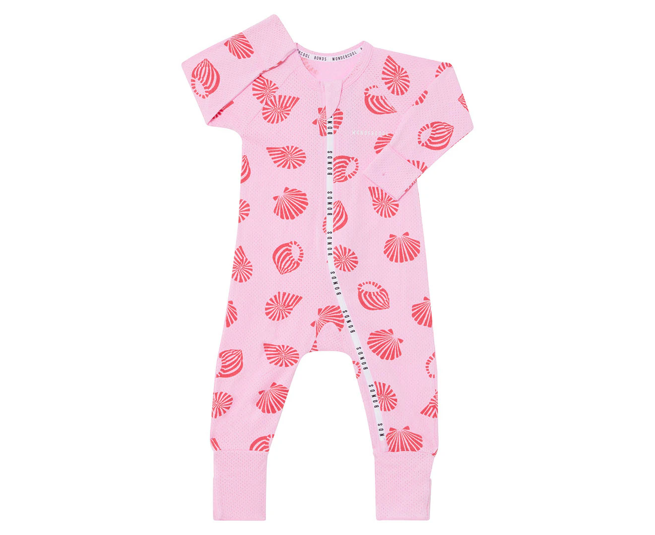 Bonds Baby Wondercool Eyelet Zip Wondersuit - Sandy Seashells/Pink