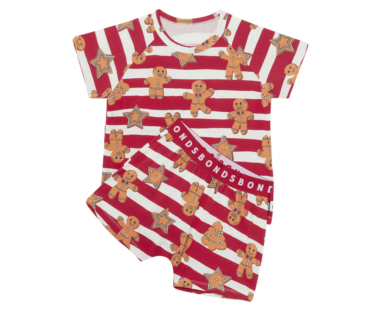 Bonds Toddler/Kids'/Youth Tee & Shorts Sleep Set - Gingerbread Parade/Red