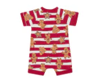 Bonds Baby/Toddler Short Sleeve Zip Romper - Gingerbread Parade/Red